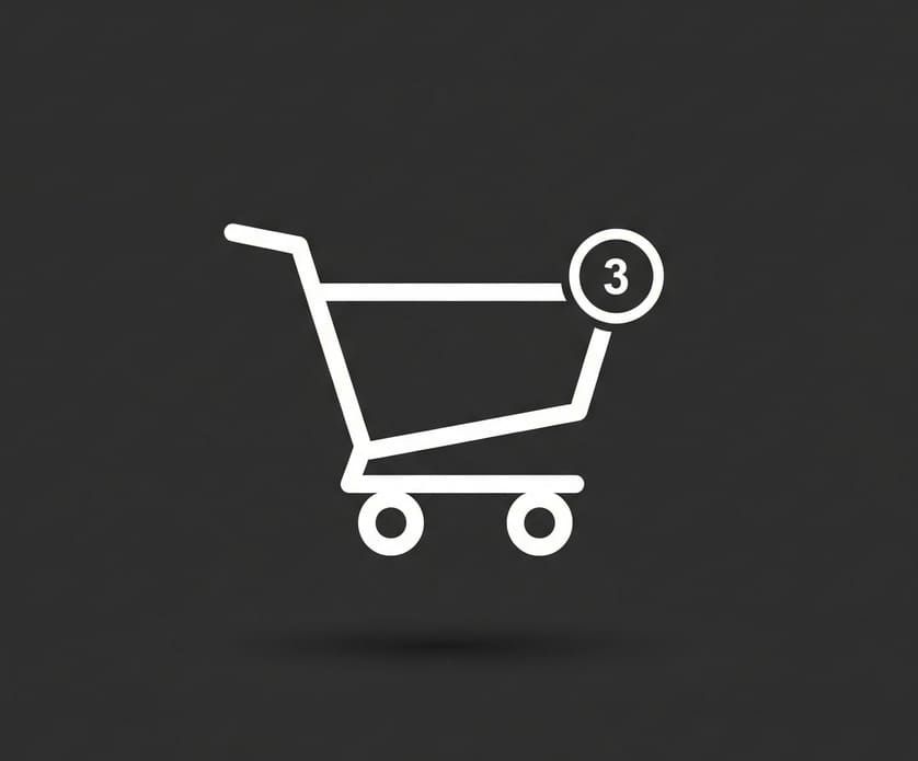 İçinde 3 ürün olduğunu gösteren küçük bir sayıyla birlikte, minimalist bir alışveriş sepeti simgesi.